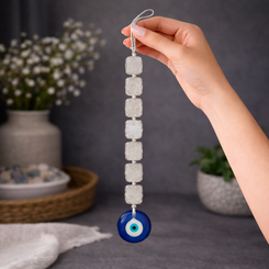 Selenite + Evil Eye Hanging
