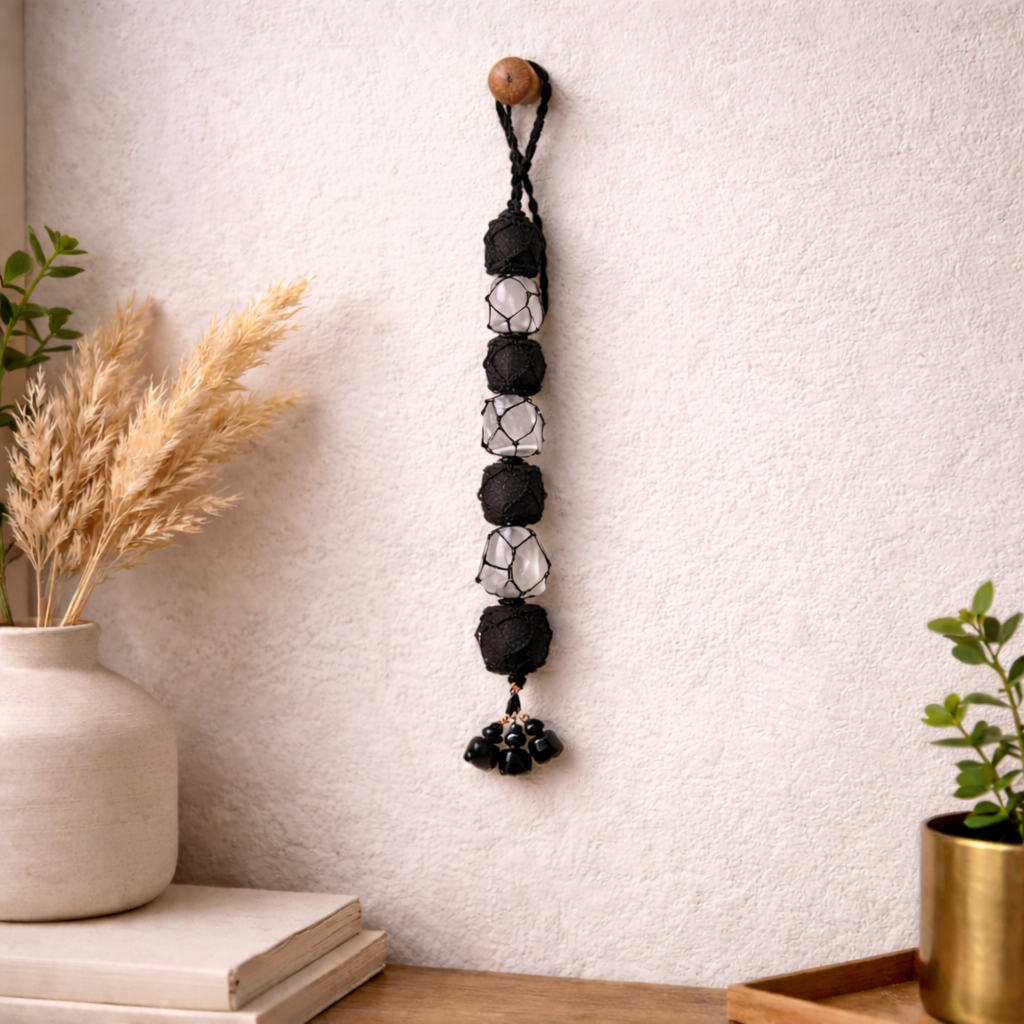 Selenite + Tourmaline Hanging