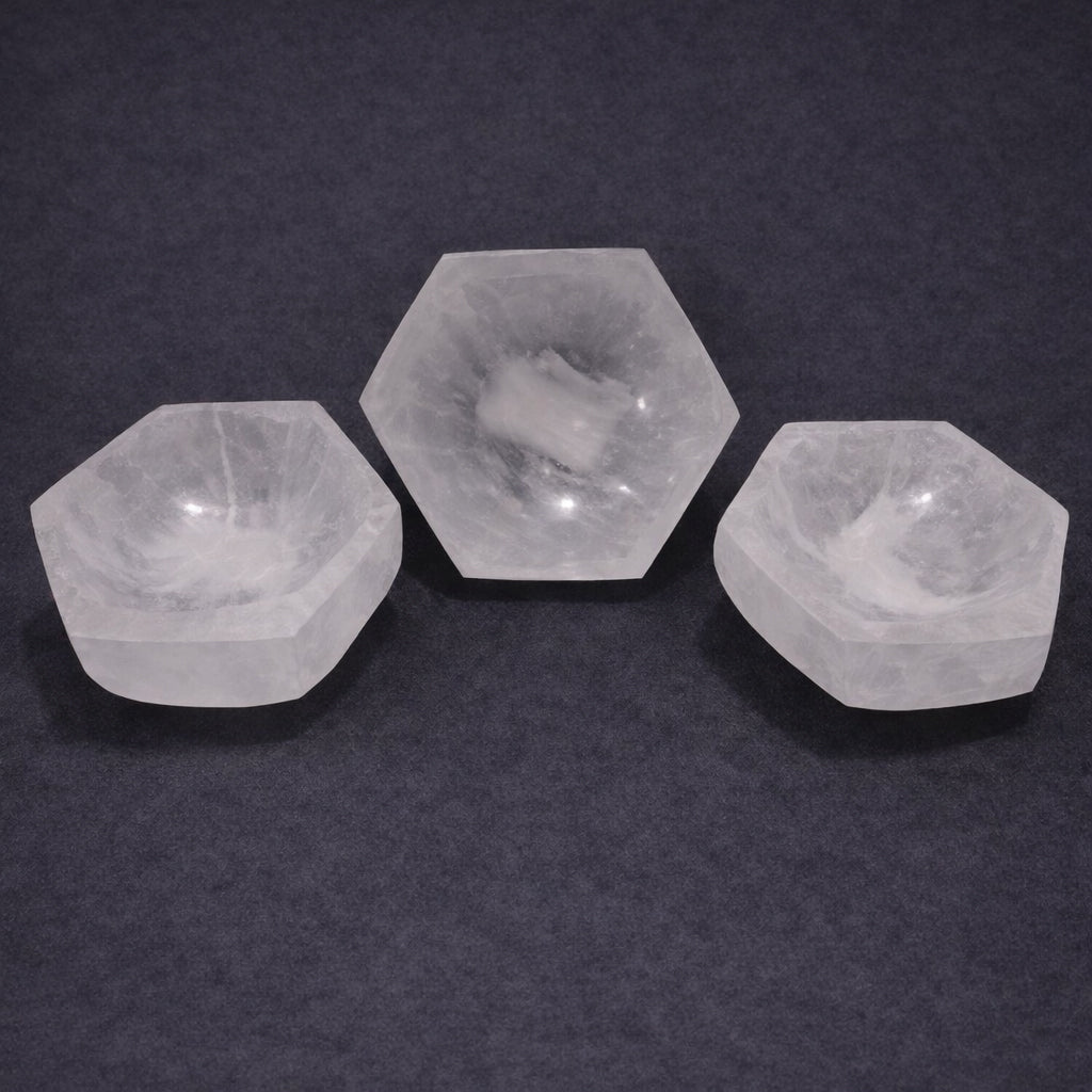 selenite hexagon bowl for balance