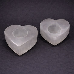 selenite heart candle holder for peaceful energy