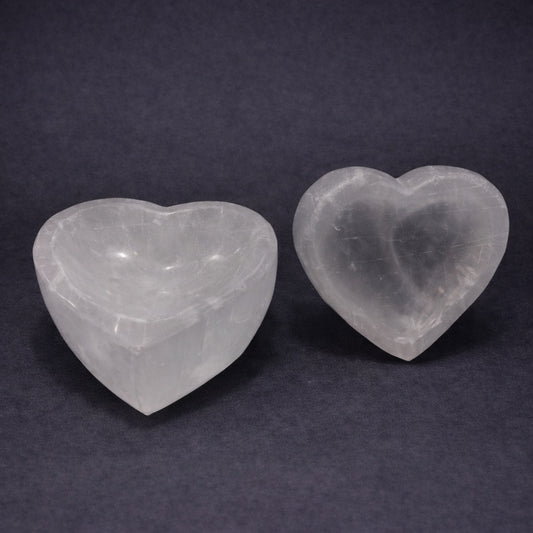 selenite heart bowl for emotional healing
