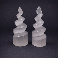 selenite spiral tower for calm focused energy