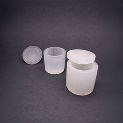 selenite round box for energy cleansing and protection