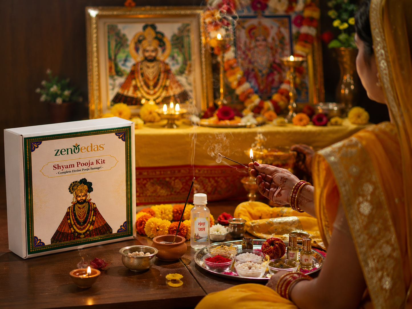 ZENVEDAS Complete Shyam Pooja Kit with Shyam Chalisa