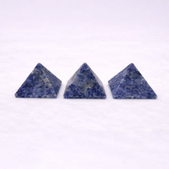 Sodalite crystal pyramid for home decor
