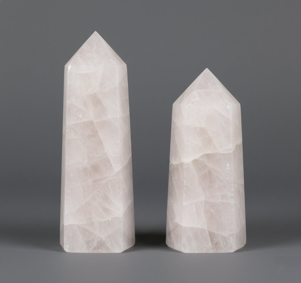 Clear quartz crystal tower for decor
