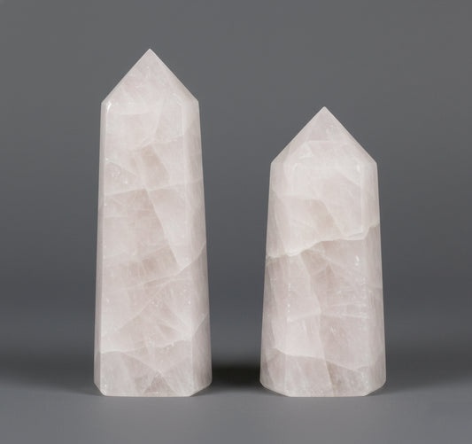 Clear quartz crystal tower for decor
