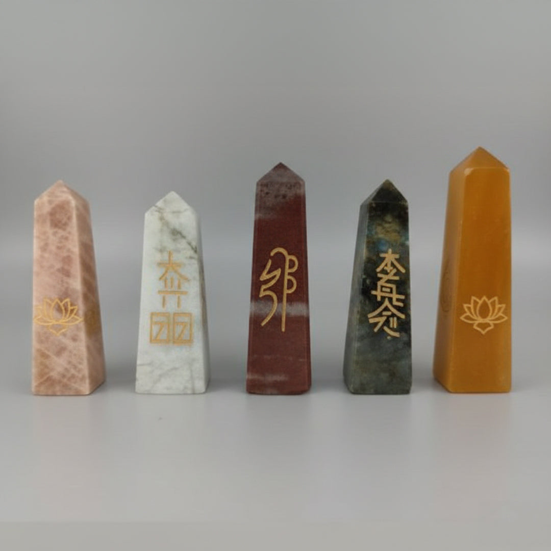Reiki crystal tower for meditation decor