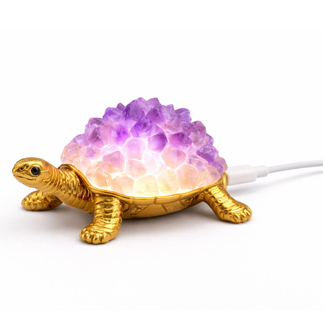 natural amethyst crystal turtle for calm clarity and balance