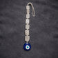 selenite evil eye hanging for cleansing and protection