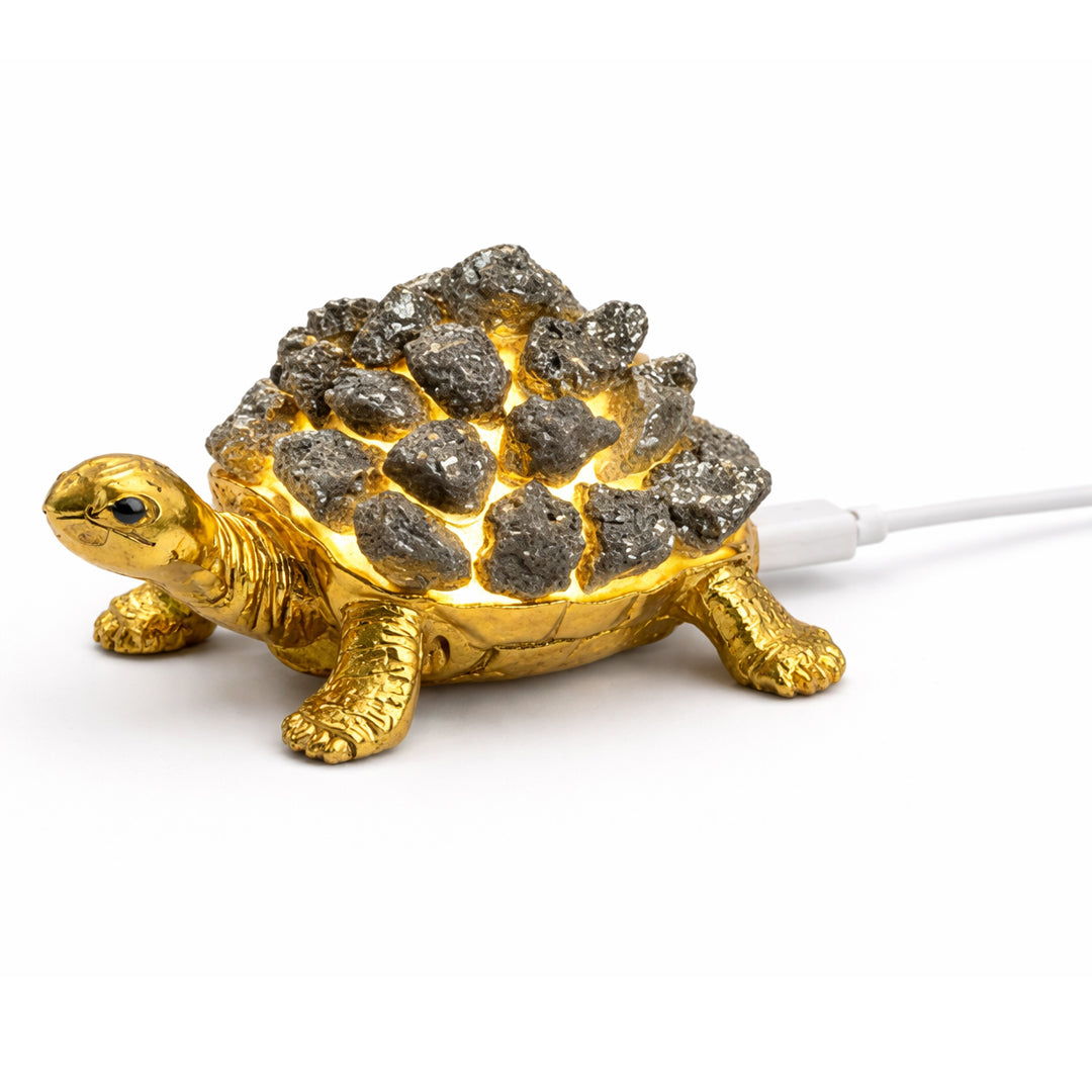 pyrite turtle lamp for prosperity confidence and decor lighting