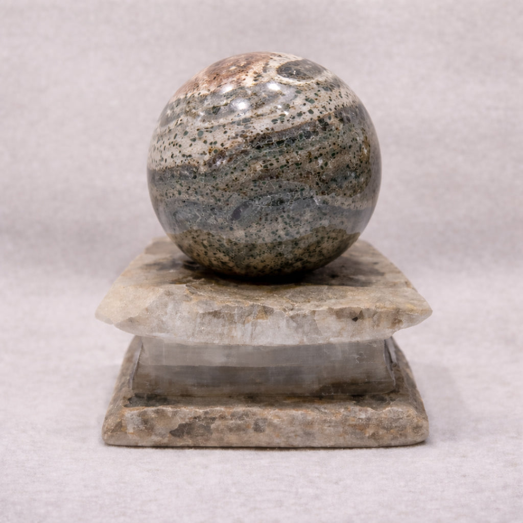 rainforest jasper sphere for nurturing growth and balance