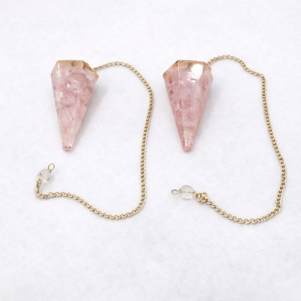 Rose Quartz Organ Pendulum for healing and dowsing