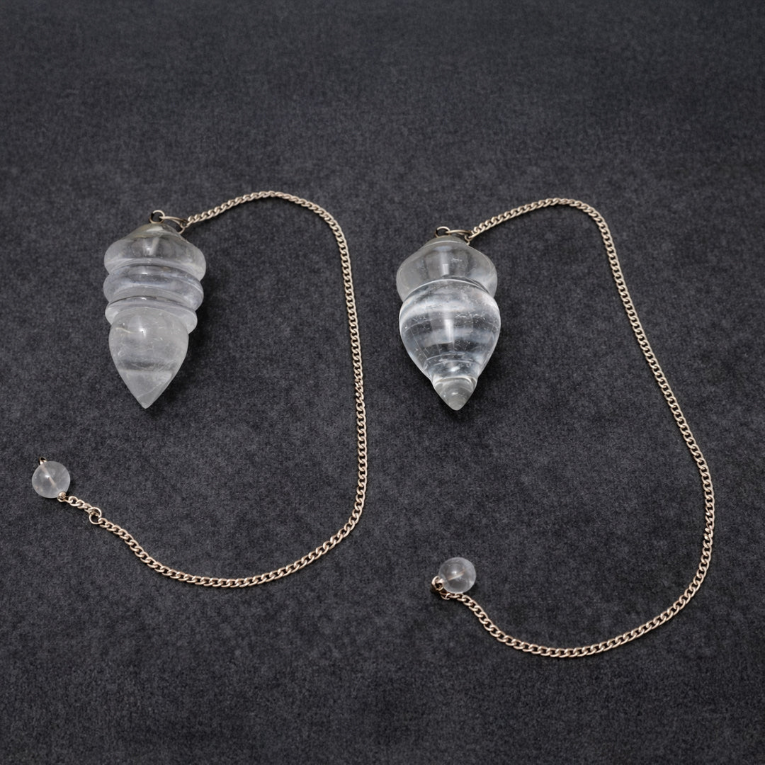 Clear quartz crystal pendulum for dowsing