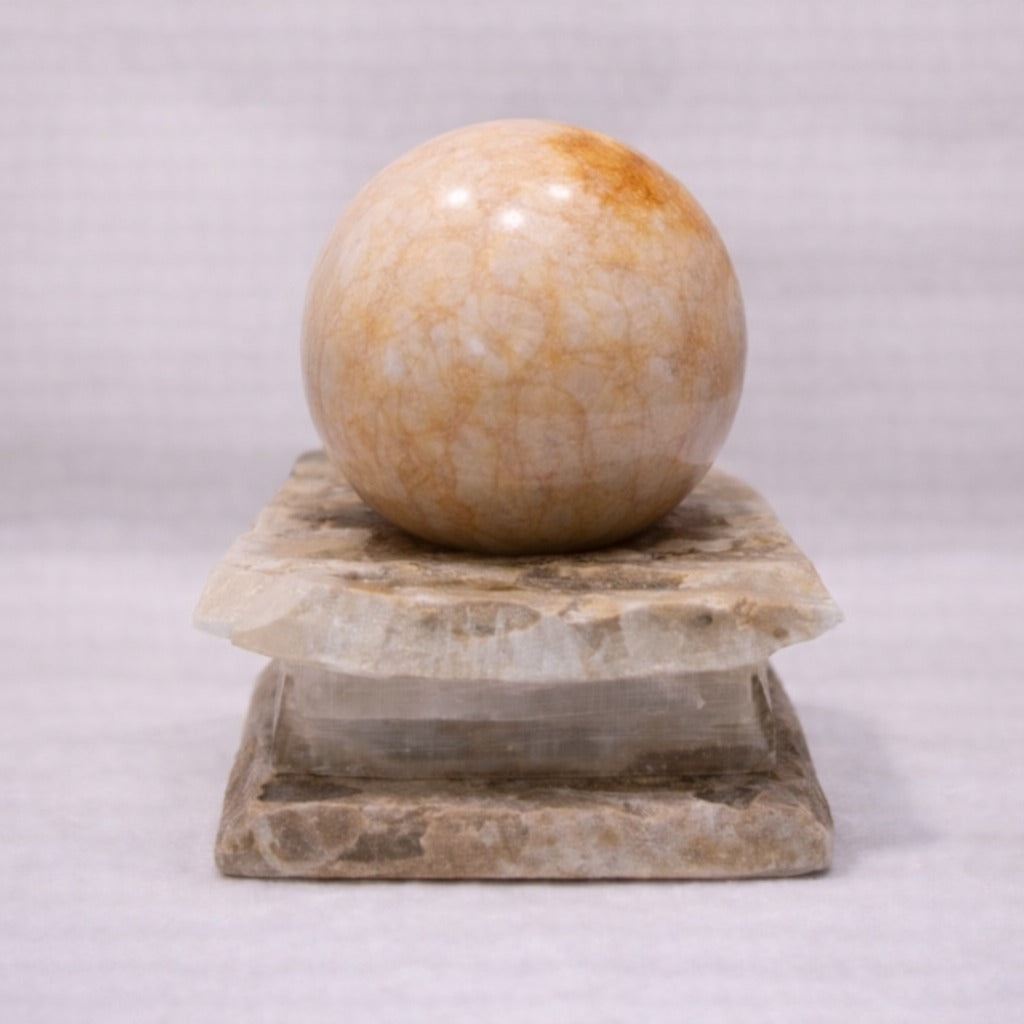 sea coral fossil sphere for emotional balance and grounding
