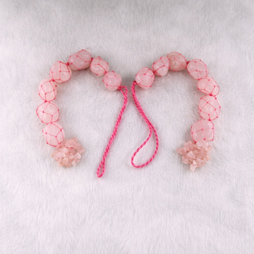 rose quartz hanging for love healing and emotional balance