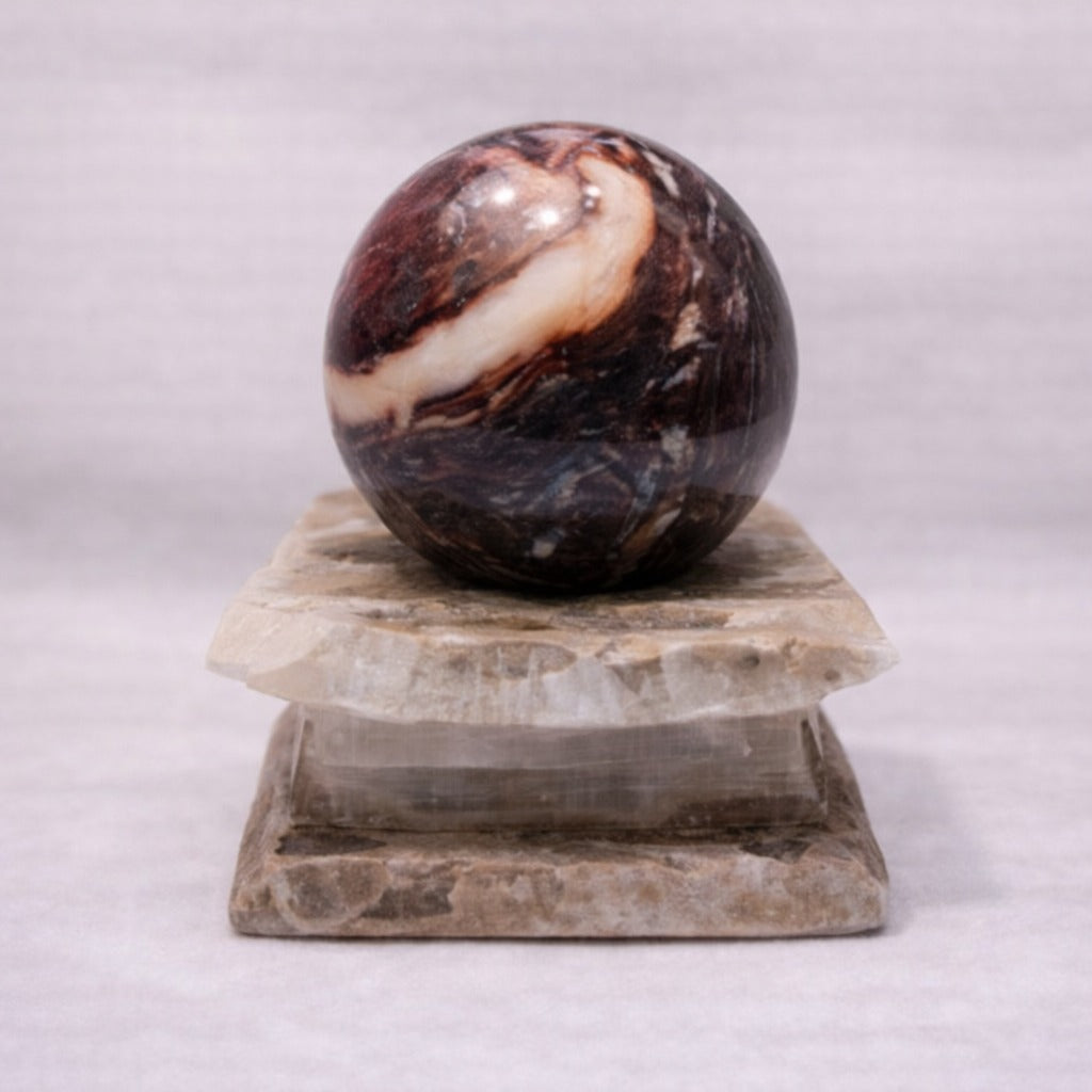 hematite jasper sphere for grounding strength and focus