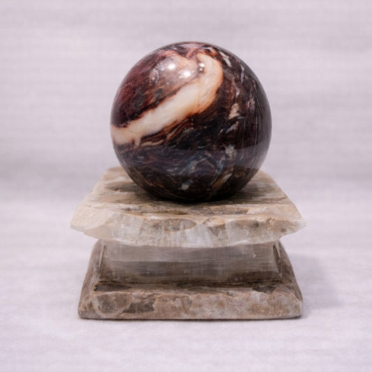 hematite jasper sphere for grounding strength and focus
