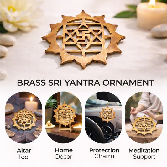 Copper Swastik Plate with Lotus Flower