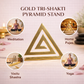 Gold tri shakti pyramid stand 