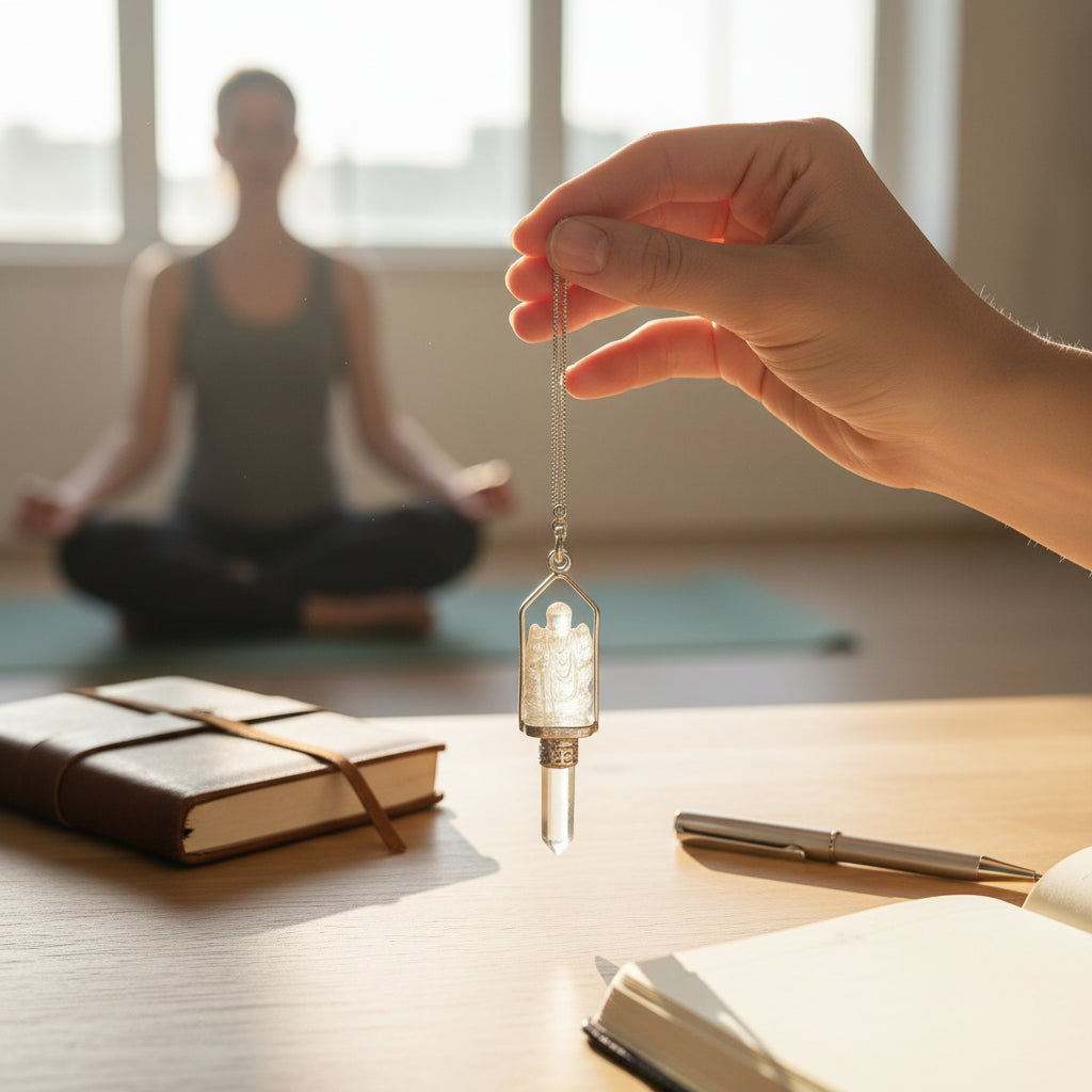 Clear Quartz Angel Pendulum