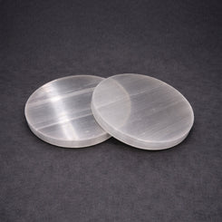 selenite round plate for crystal charging and cleansing