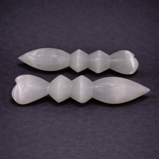selenite heart massage stone for relaxation